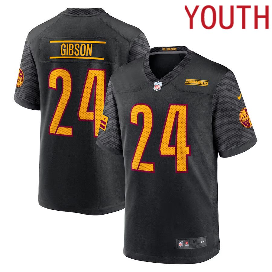 Youth Washington Commanders 24 Antonio Gibson Nike Black Alternate Game NFL Jersey